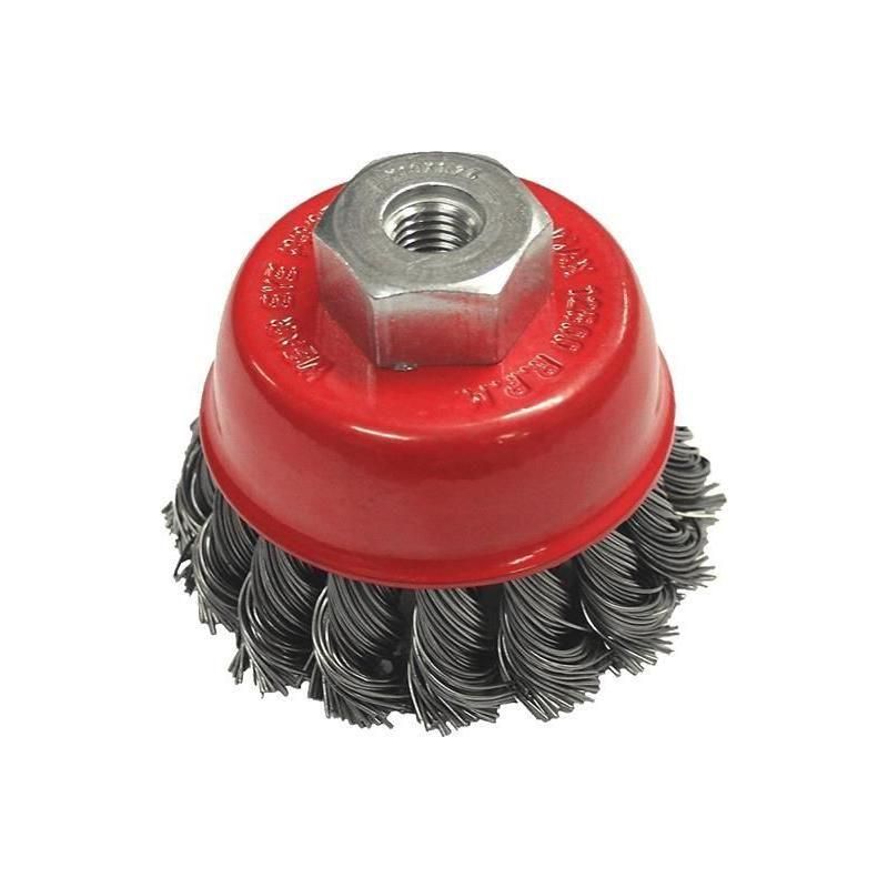 Faithfull Wire Cup Brush Twist Knot 65mm M14x2, 0.50mm Steel Wire Faithfull - RockBottom Northampton