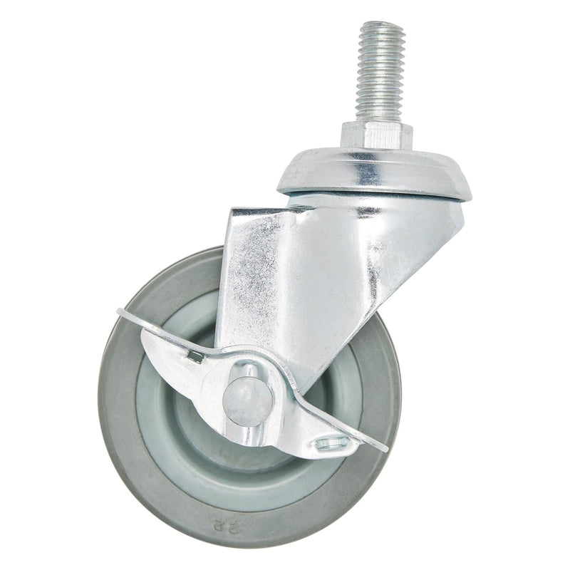 Draper Swivel Bolt Fixing Rubber Castor with Brake, 75mm Diameter, S.W.L. 70kg Draper - Town Tools