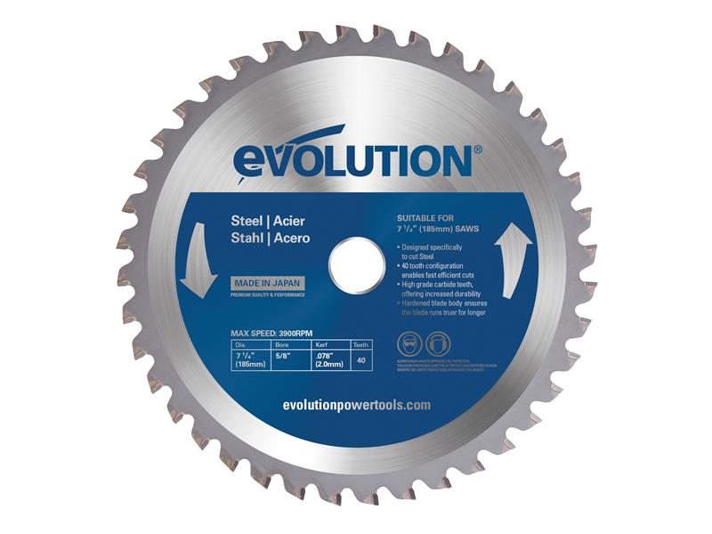 Evolution - Mild Steel Cutting Circular Saw Blade 185 x 20mm x 40T
