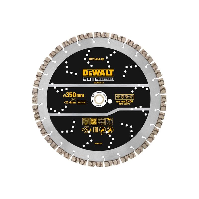 Dewalt Power Tools ELITE SERIES™ All Purpose Diamond Segmented Wheel 350 x 25.4mm DeWALT Power Tools - RockBottom Northampton
