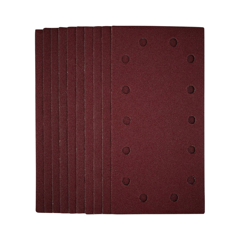 Draper 1/2 Sanding Sheets with Hook and Loop, 115 x 230mm, 80 Grit (Pack of 10) Draper - Town Tools 