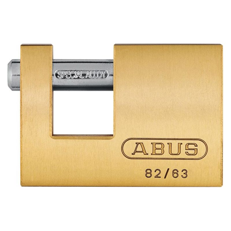 Abus Mechanical 82/63mm Monoblock Brass Shutter Lock Keyed Alike 8501 ABUS Mechanical - RockBottom Northampton 