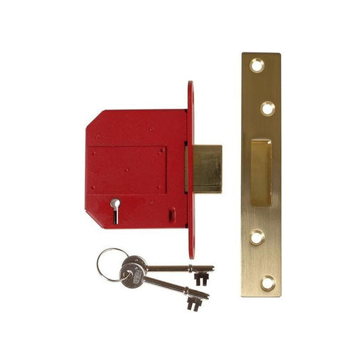 Union StrongBOLT 2100S BS 5 Lever Mortice Deadlock 81mm 3in Satin Brass Box UNION - RockBottom Northampton