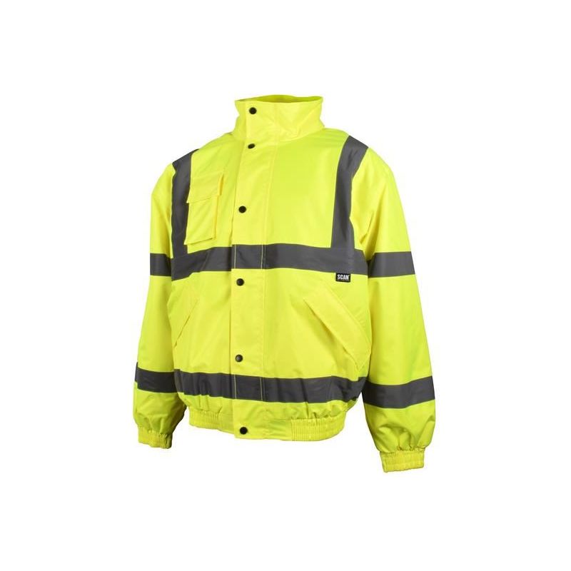 Scan Hi-Vis Yellow Bomber Jacket - L (44in) Scan - RockBottom Nothampton