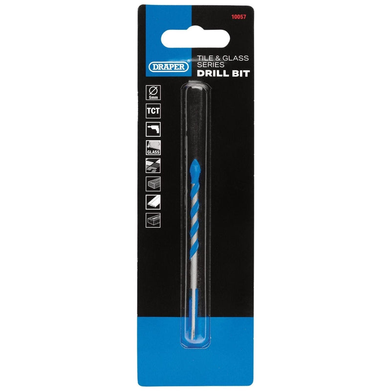 Draper TCT Tile and Glass Drill Bit, 5.0 x 84mm Draper - Town Tools