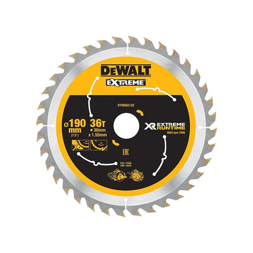 Dewalt Power Tools XR FlexVolt Circular Saw Blade 190 x 30mm x 36T DeWALT Power Tools - RockBottom Northampton