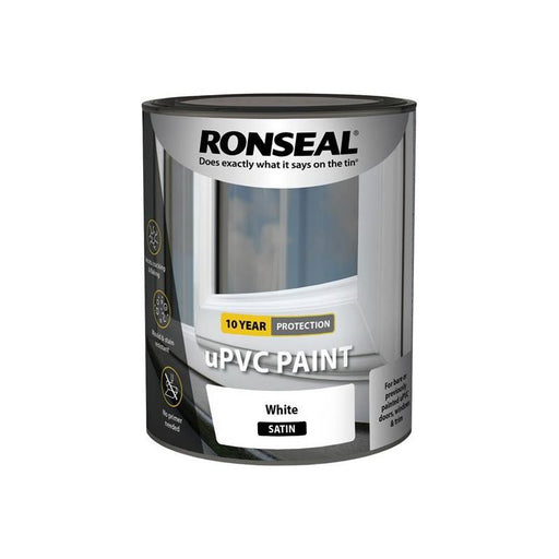 Ronseal uPVC Paint White Satin 750ml Ronseal - RockBottom Nothampton