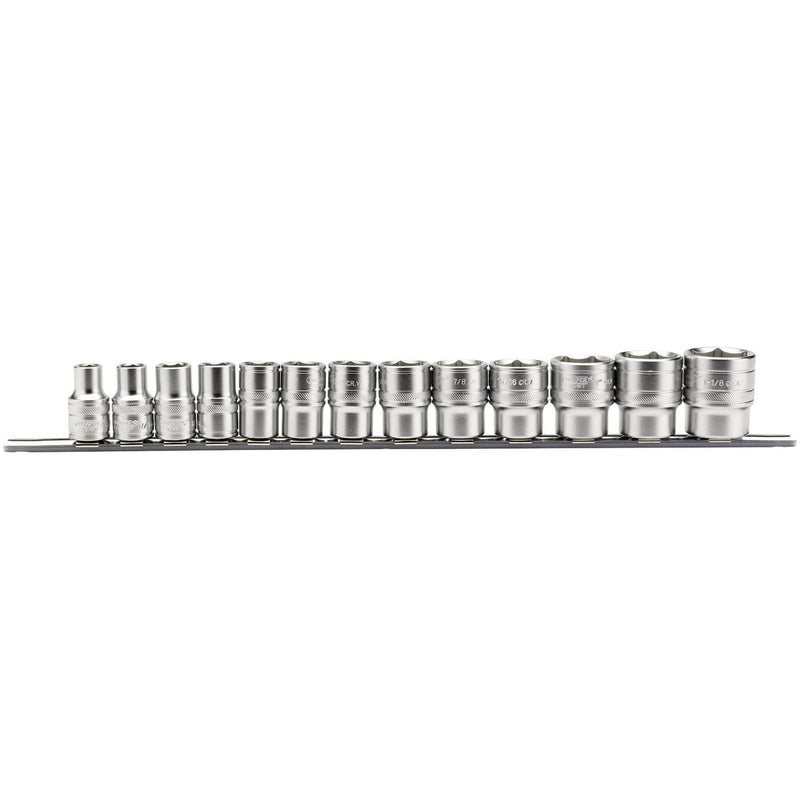 Draper Imperial Socket on a Metal Rail, 1/2" Sq. Dr. (13 Piece) 16498 Draper - Town Tools 