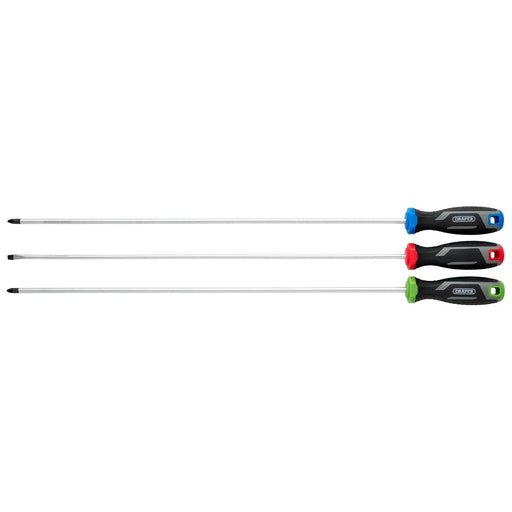 Draper Long Reach Soft Grip Screwdriver Set (3 Piece) Draper - Town Tools