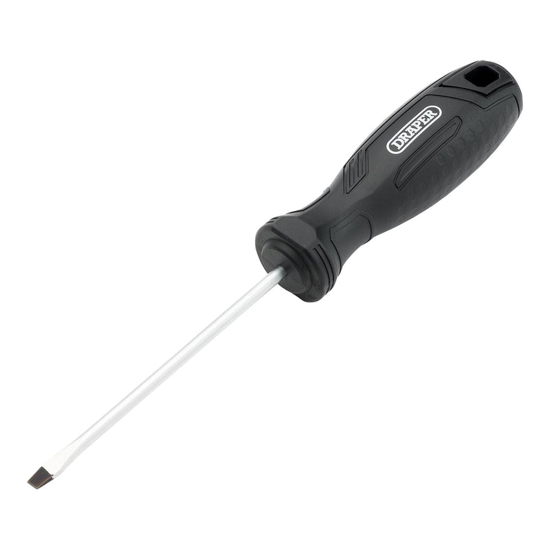 Draper Slotted Hard Grip Screwdriver, 4.0 x 100mm Draper - Town Tools