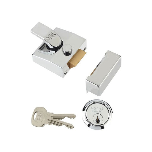 Yale Locks 85 Deadlocking Nightlatch 40mm Backset Chrome Finish Box Yale Locks - RockBottom Northampton