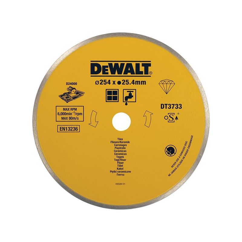 Dewalt Power Tools Ceramic Diamond Tile Blade 254 x 25.4mm DeWALT Power Tools - RockBottom Northampton