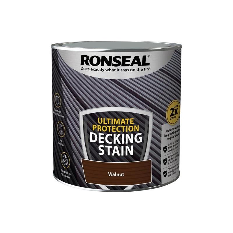 Ronseal Ultimate Protection Decking Stain Walnut 2.5 litre Ronseal - RockBottom Nothampton