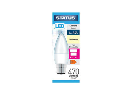 Status Candle 40w Cool White BC