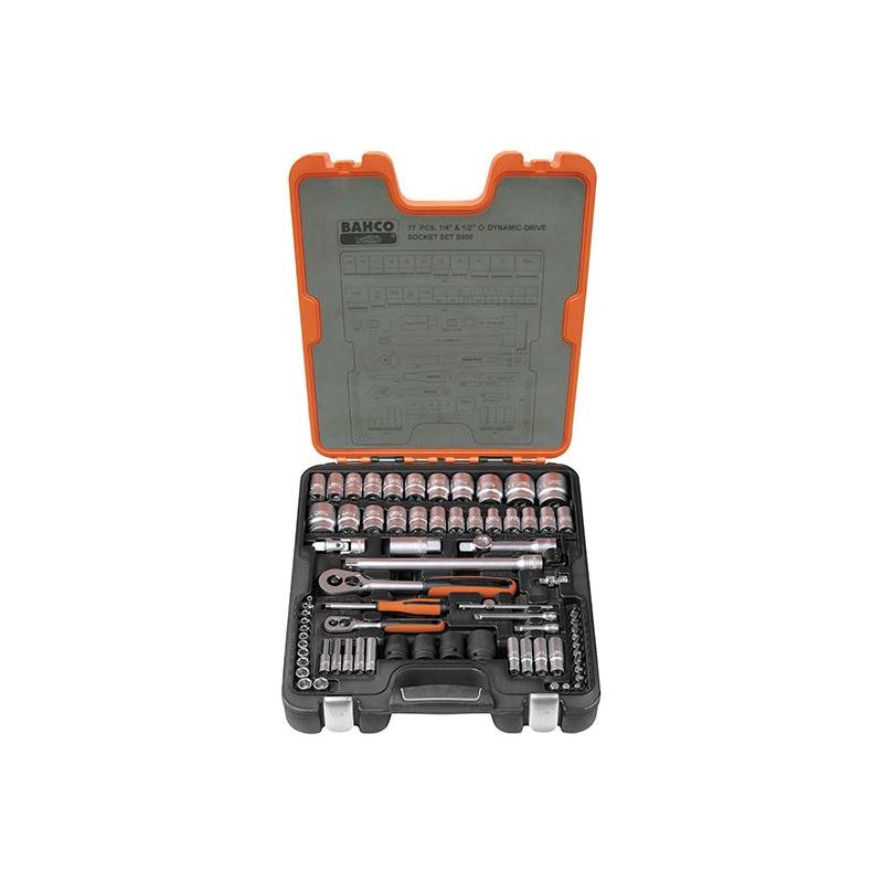 Bahco S800 1/4 & 1/2in Drive Socket Set, 77 Piece Bahco - RockBottom Northampton