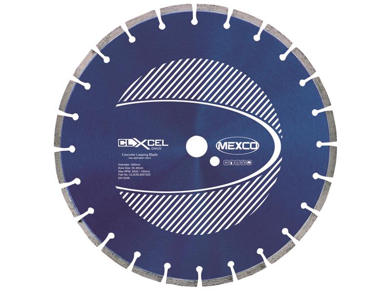 MEXCO Concrete Looping Diamond Blade 350 x 25.4mm x 10mm Width