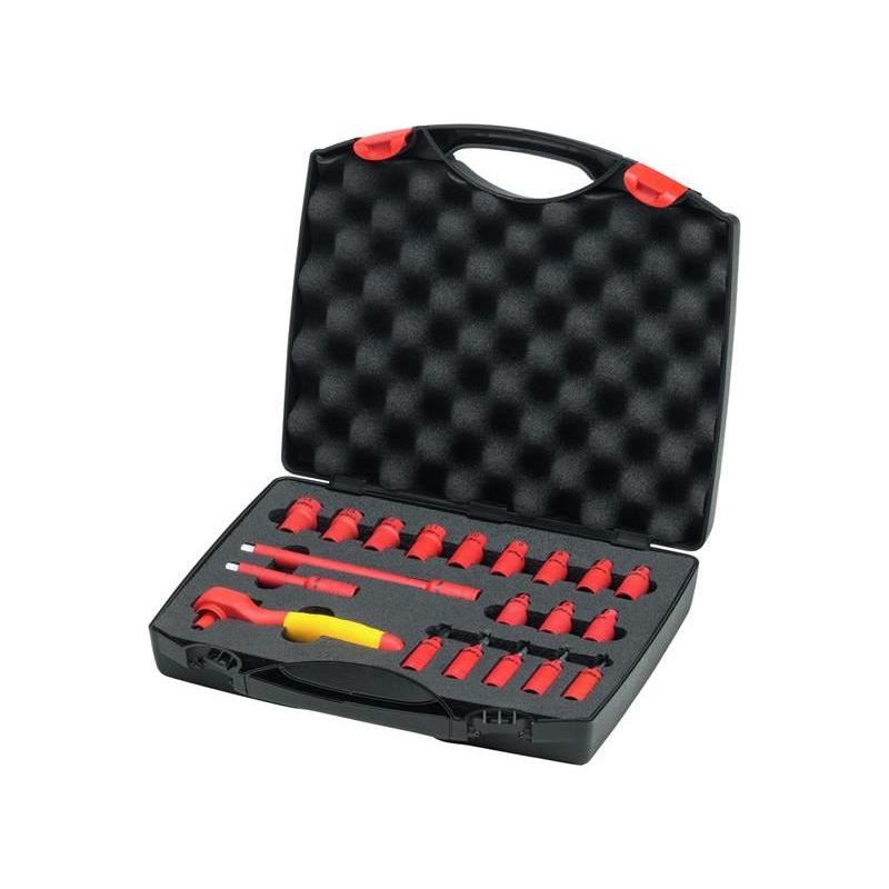Wiha Insulated 1/4in Ratchet Wrench Set, 21 Piece (inc. Case) Wiha - RockBottom Northampton