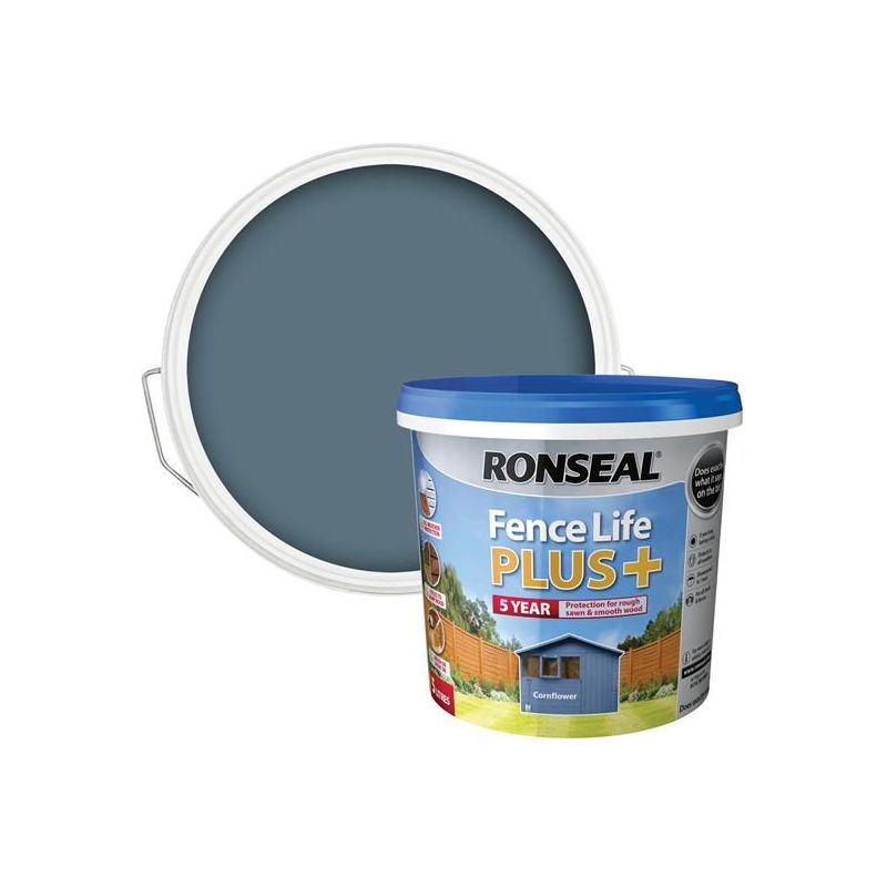 Ronseal Fence Life Plus+ Cornflower 5 litre Ronseal - RockBottom Nothampton