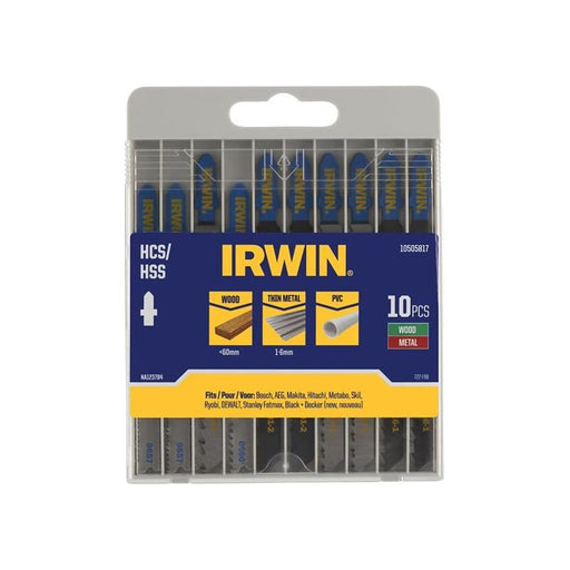 Irwin® HCS/HSS T-Shank Jigsaw Blade Set, 10 Piece IRWIN® - RockBottom Northampton