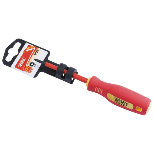 Draper Fully Insulated Soft Grip Cross Slot Screwdriver, No.0 x 75mm 46527 Draper - Town Tools 