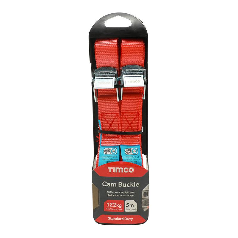 TIMCO Cam Buckle Tie Downs Standard Duty - 5m x 25mm