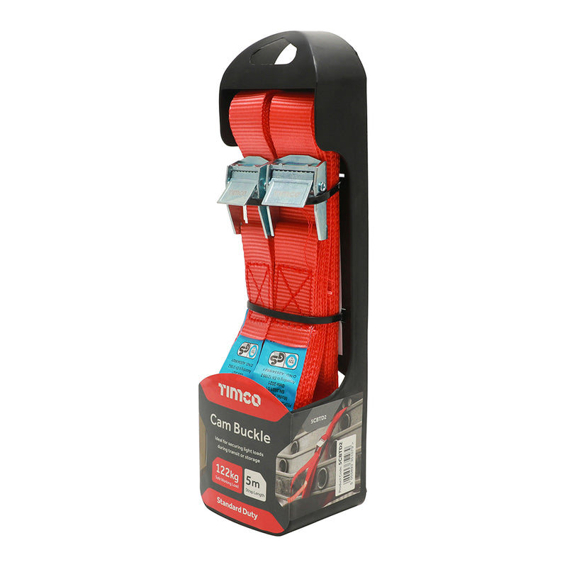 TIMCO Cam Buckle Tie Downs Standard Duty - 5m x 25mm