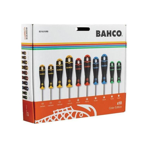 Bahco BAHCOFIT Coloured Handle Screwdriver Set, 10 Piece Bahco - RockBottom Northampton