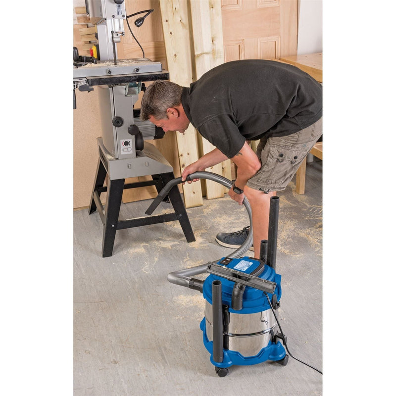 Draper 230V Wet and Dry Vacuum Cleaner with Stainless Steel Tank, 15L, 1250W Draper - Town Tools