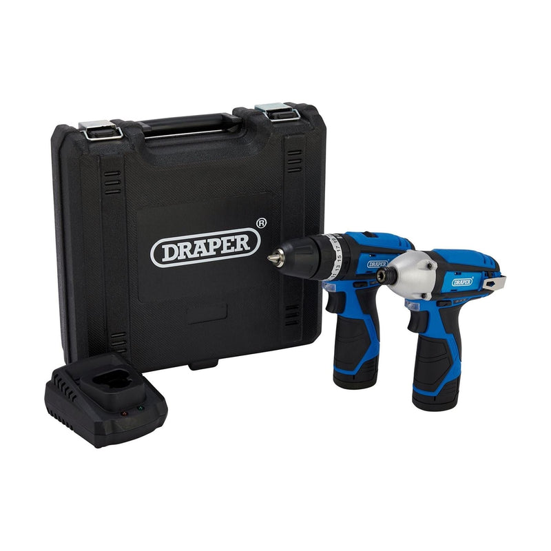 Draper 12V Combi Drill & Impact Driver, 2 x 1.5Ah Batteries, 1 x Fast Charger Draper - Town Tools