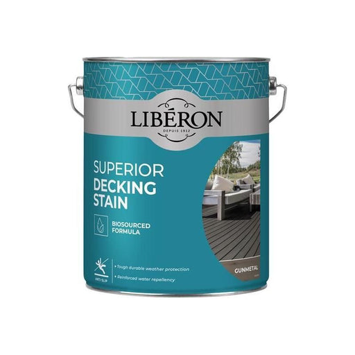 Liberon Superior Decking Stain Gun Metal 5 litre Liberon - RockBottom Northampton