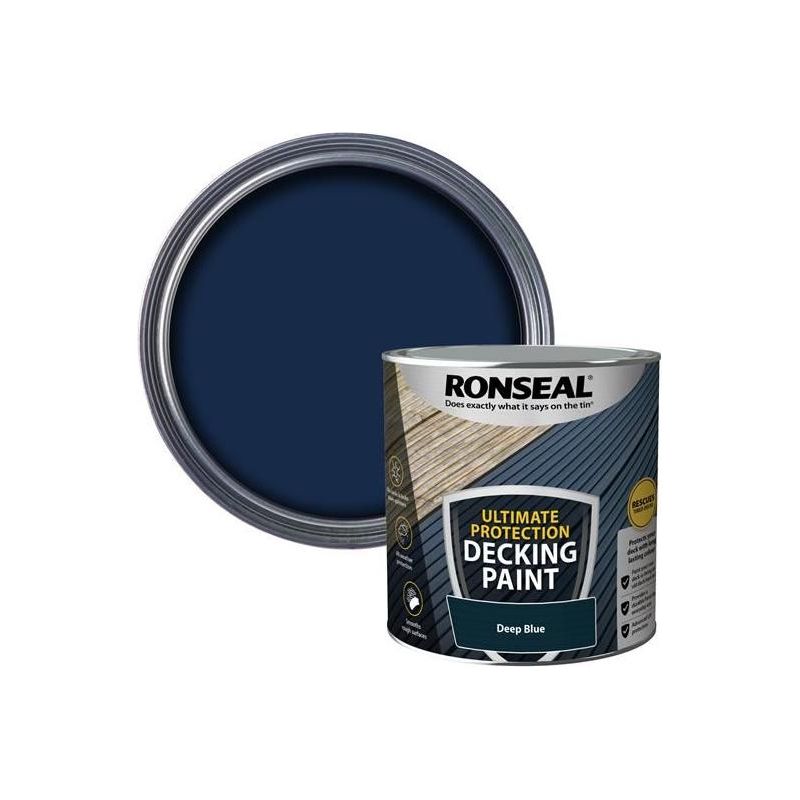 Ronseal Ultimate Protection Decking Paint Deep Blue 2.5 litre Ronseal - RockBottom Nothampton