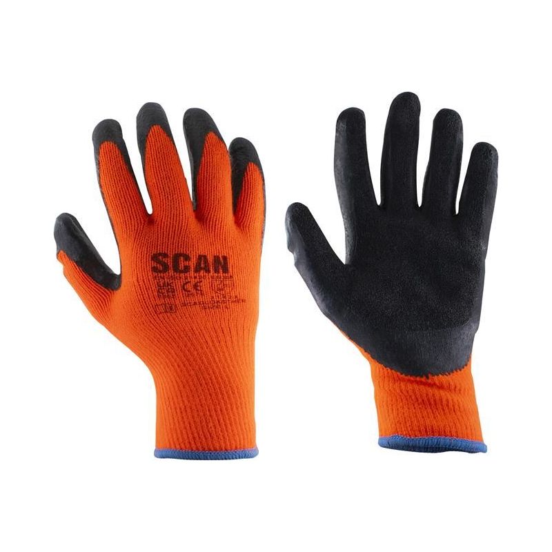 Scan Thermal Latex Coated Gloves - L (Size 9) (Pack 5) Scan - RockBottom Nothampton