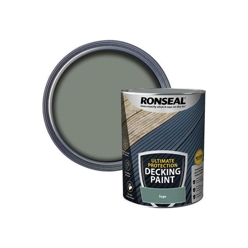 Ronseal Ultimate Protection Decking Paint Sage 5 litre Ronseal - RockBottom Nothampton
