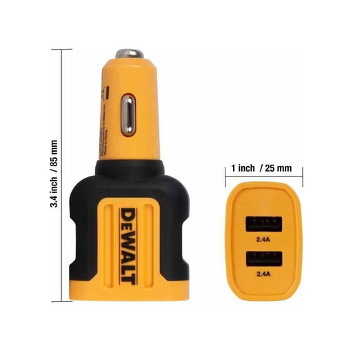 Dewalt Telecoms 2-Port Mobile USB Charger 24W DEWALT Telecoms - RockBottom Northampton