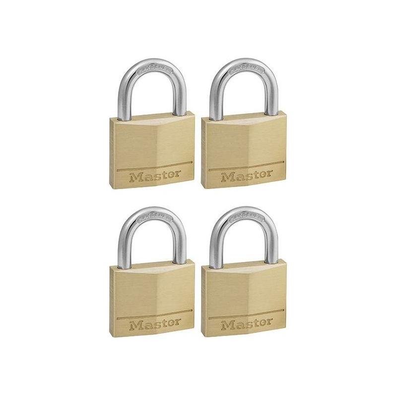 Master Lock Solid Brass 40mm Padlock 4-Pin - Keyed Alike x 4 Master Lock - RockBottom Northampton