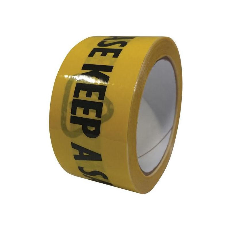 Faithfull Laminated Self-Adhesive Hazard Tape Social Distance Black/Yellow 50mm x 33m Faithfull - RockBottom Northampton