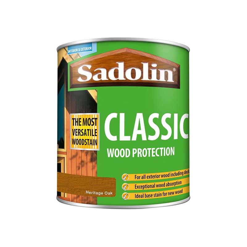 Sadolin Classic Wood Protection Heritage Oak 1 litre Sadolin - RockBottom Nothampton