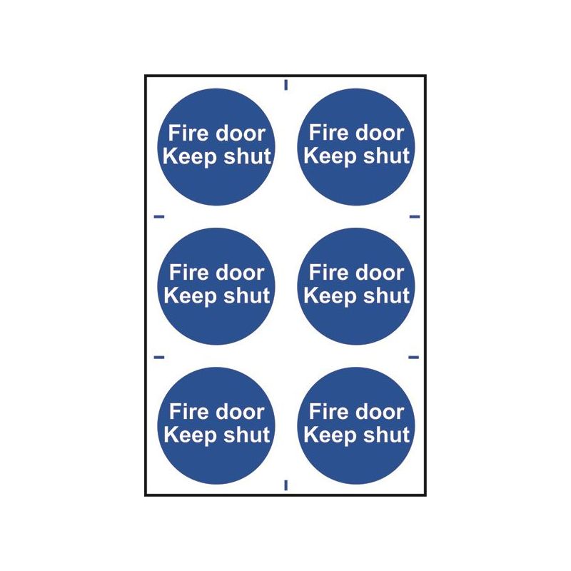 Scan Fire Door Keep Shut - 6 PVC Signs 100 x 100mm Scan - RockBottom Nothampton