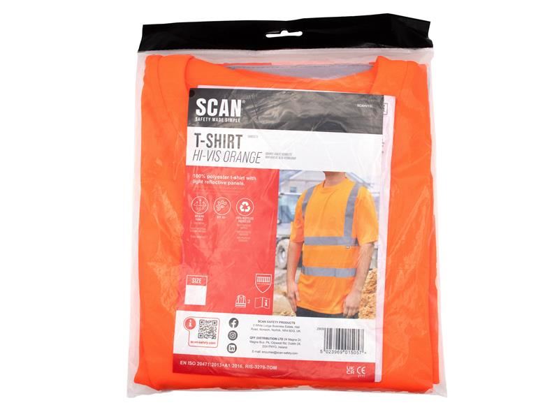 Scan Hi-Vis T-Shirt Orange - XXL (50in) Scan - RockBottom Nothampton