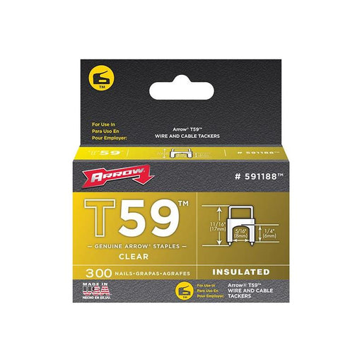 Arrow T59 Insulated Staples Clear 6 x 8mm (Box 300) Arrow - RockBottom Northampton 