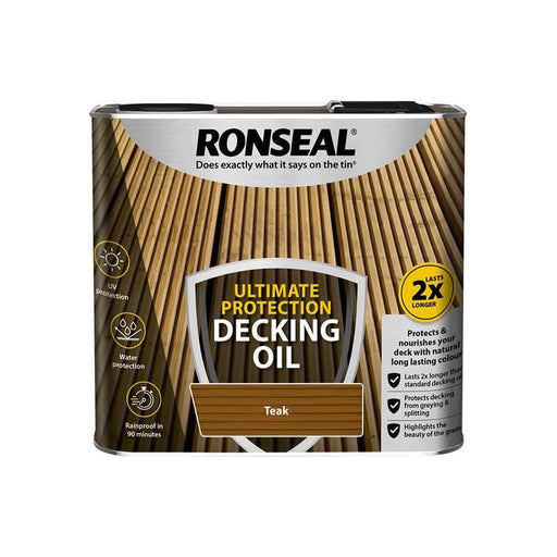 Ronseal Ultimate Protection Decking Oil Teak 2.5 litre Ronseal - RockBottom Nothampton