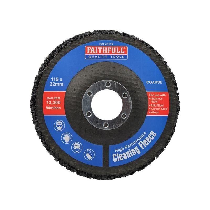 Faithfull Cleaning Fleece Disc Coarse 115 x 22mm Faithfull - RockBottom Northampton