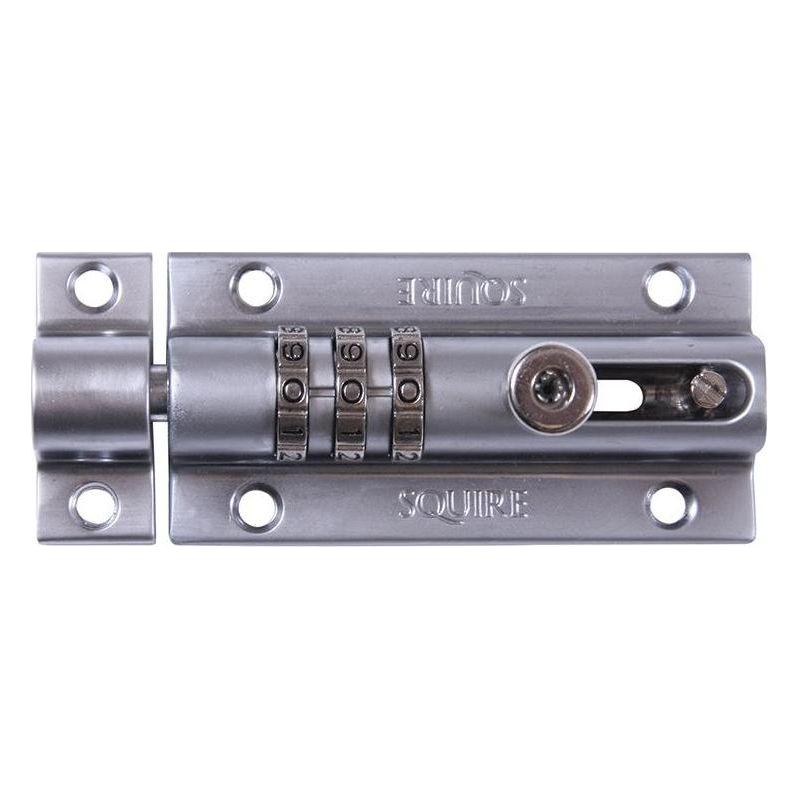 Squire CombiBolt 3 Re-Codable Locking Bolt Chrome 92mm Squire - RockBottom Nothampton