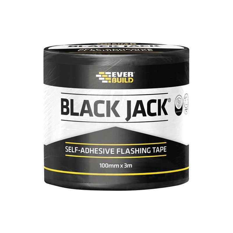 Everbuild Sika Black Jack® Flashing Tape, DIY 100mm x 3m Everbuild Sika - RockBottom Northamptin