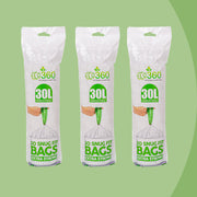 60 Snug Fit Bin liners 30L Drawstring Handle Bin Bags - Compatible with G' Size Bins