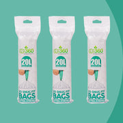 60 Snug Fit Bin liners Drawstring Handle Bin Bags - Compatible with F' & D' Size Bins