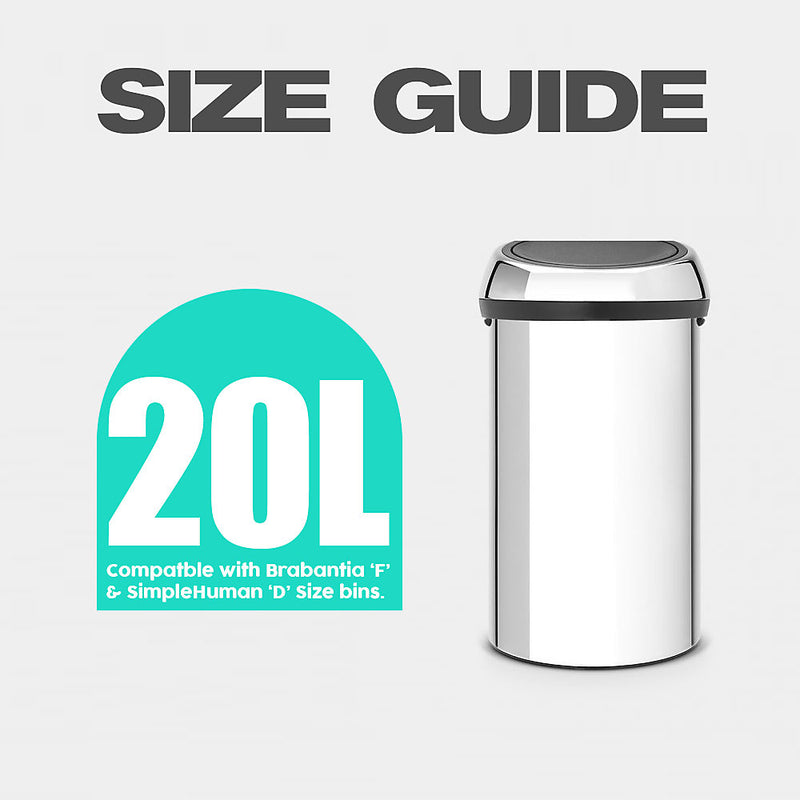 60 Snug Fit Bin liners Drawstring Handle Bin Bags - Compatible with F' & D' Size Bins