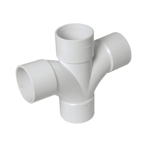 Floplast ABS solvent weld 92.5 degree cross tee 40mm white WS58