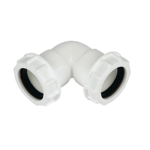 Floplast white compression waste 90 deg bend 32mm WC10