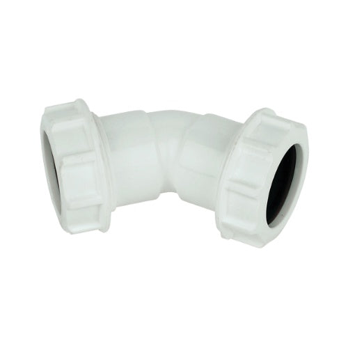 Floplast white compression waste 135 deg bend 32mm WC18